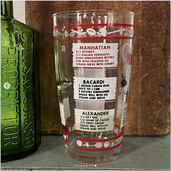 Vintage Hazel Atlas Glass Cocktail Shaker Sailing Golfing Father’s Day NO LID - Picture 8 of 8